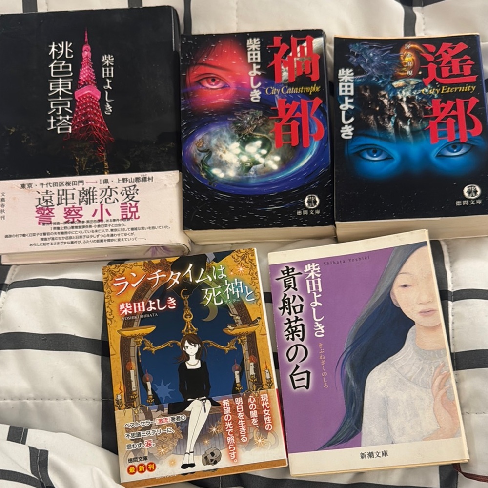 Japanese Novel Collection with Vibrant Covers